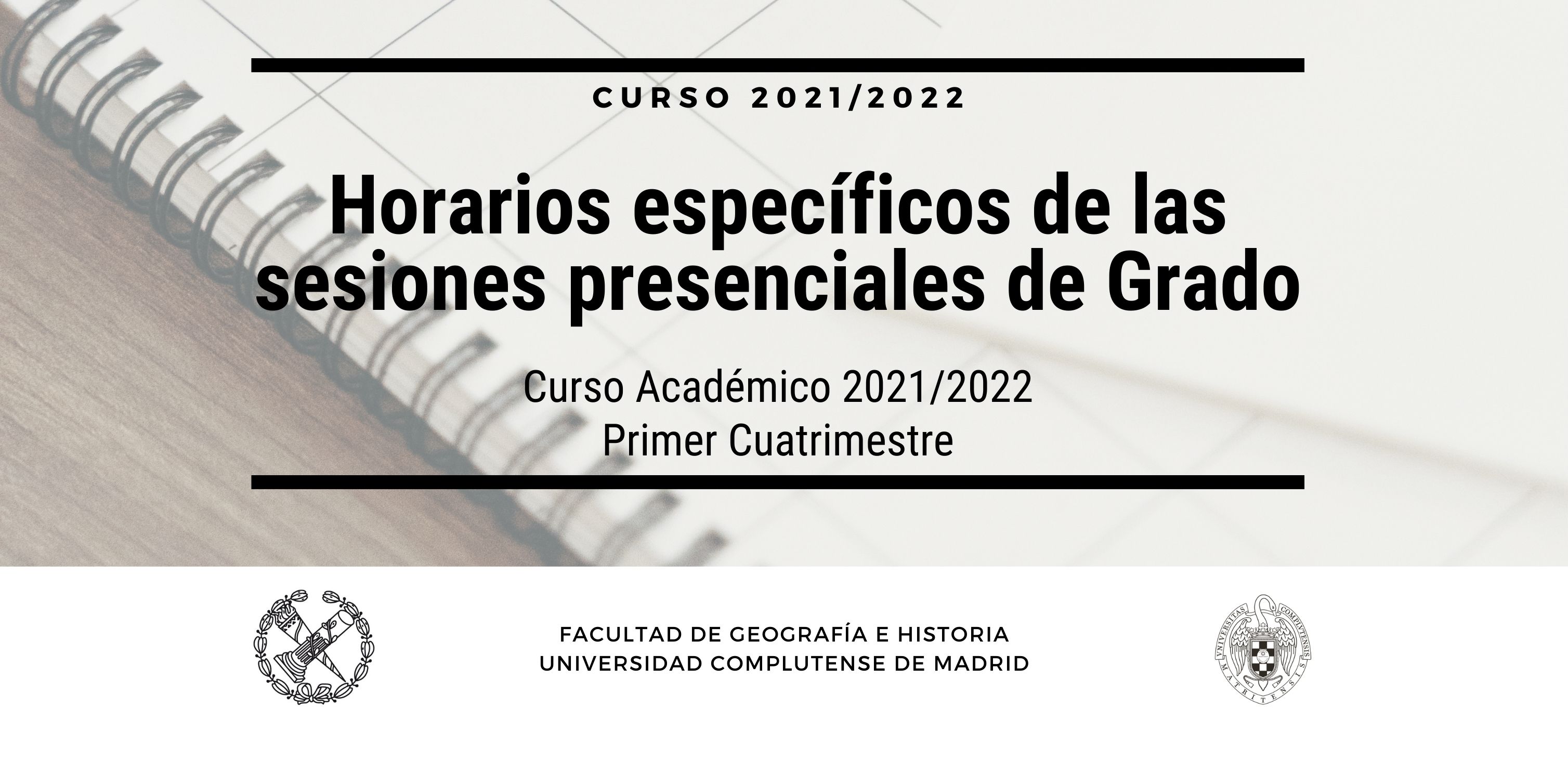 Horarios específicos de las sesiones presenciales